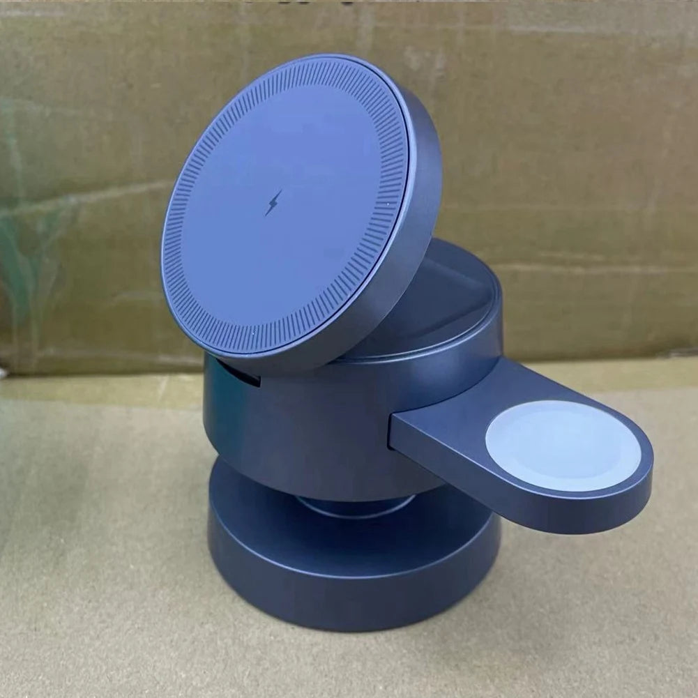3 in 1 Foldable Magnetic Wireless Charger Stand for Iphone 15 14 13 Pro/Max for Iwatch 3/2 Fast Charger Holder